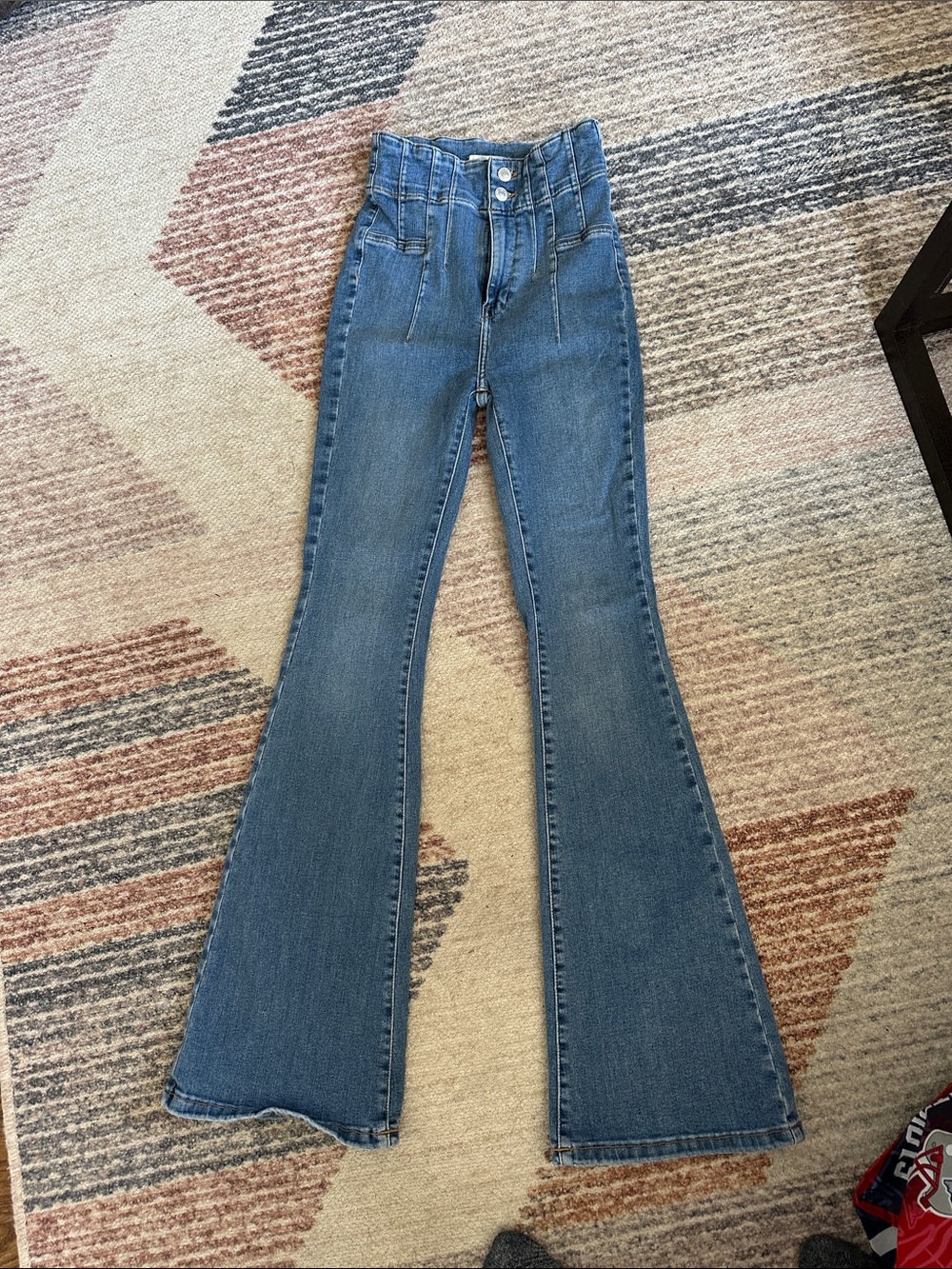 We The Free Medium Blue High-Rise Flare Jeans